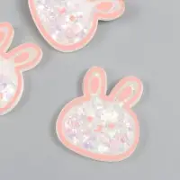 Шейкер для творчества акрил "Зайчик" с глиттером 0,4х4,2х4,7 см