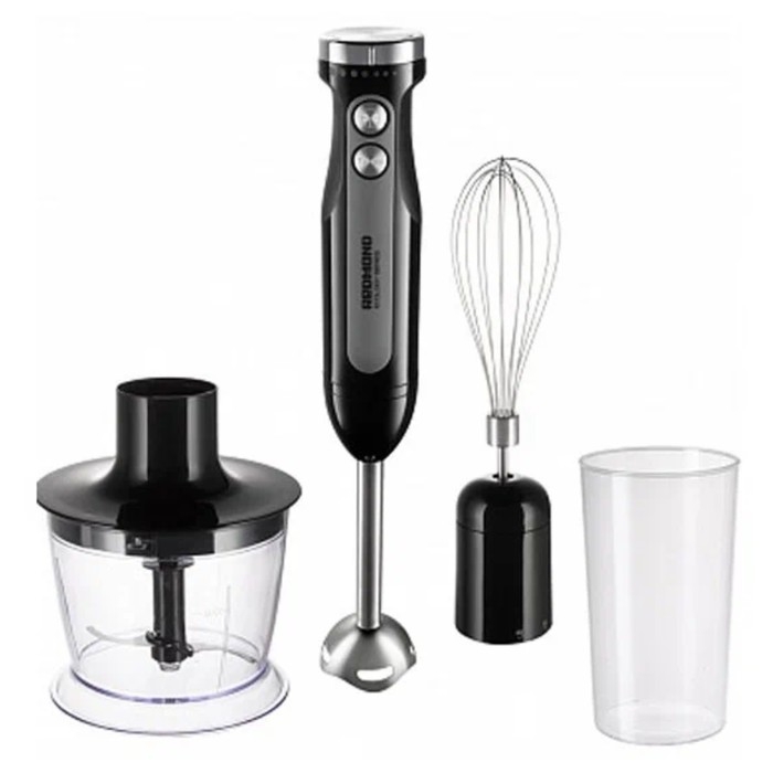 Блендер Redmond RHB-2998, погружной, 800/1200 Вт, 0.5/0.7 л, режим турбо, чёрный Блендер Redmond RHB-2998, погружной, 800/1200 Вт, 0.5/0.7 л, режим турбо, чёрный