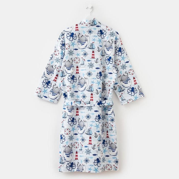 Халат мужской Этель Халат мужской Этель "Капитан" рукав 3/4, размер 54-56, вафля 200г/м2, 100% хлопок