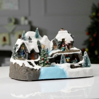 Светодиодная фигура &laquo;Новогодние магазины&raquo; 31 &times; 27 &times; 21 см, полистоун, батарейки ААх3 (не в комплекте), USB, свечение тёплый белый