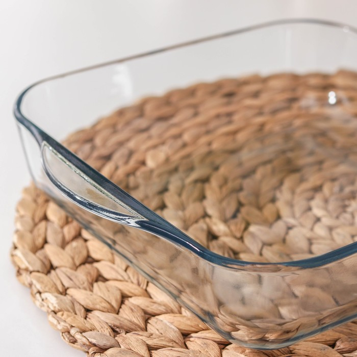 Лоток из жаропрочного стекла с крышкой Borcam, 2 л, 22&times;22 см, квадратный