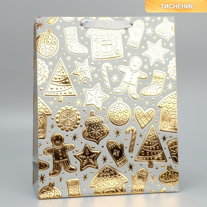 Пакет подарочный новогодний &laquo;Новогодние сладости&raquo; 32 х 26 х 10 см, Новый год