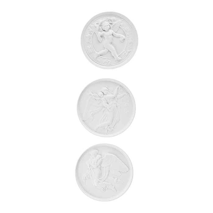 Декорация настенная, гипсовое панно "Набор тарелок", 3 шт