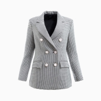 Пиджак женский двубортный MIST р. 50, чёрный/белый Пиджак женский двубортный MIST р. 50, чёрный/белый