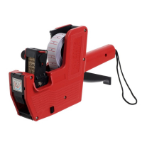 Этикет-пистолет однострочный (цифры, знаки), 8 символов, 21 х 12 мм, для прямоугольных этикеток, deVENTE, красный