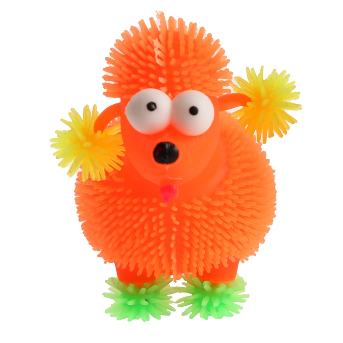 Мяч детский резиновый ёжка световой &laquo;Пудель&raquo;, цвета МИКС , в шоубоксе