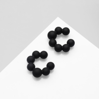 Серьги &laquo;Каффы&raquo; набор 2 шт, сферы, цвет чёрный