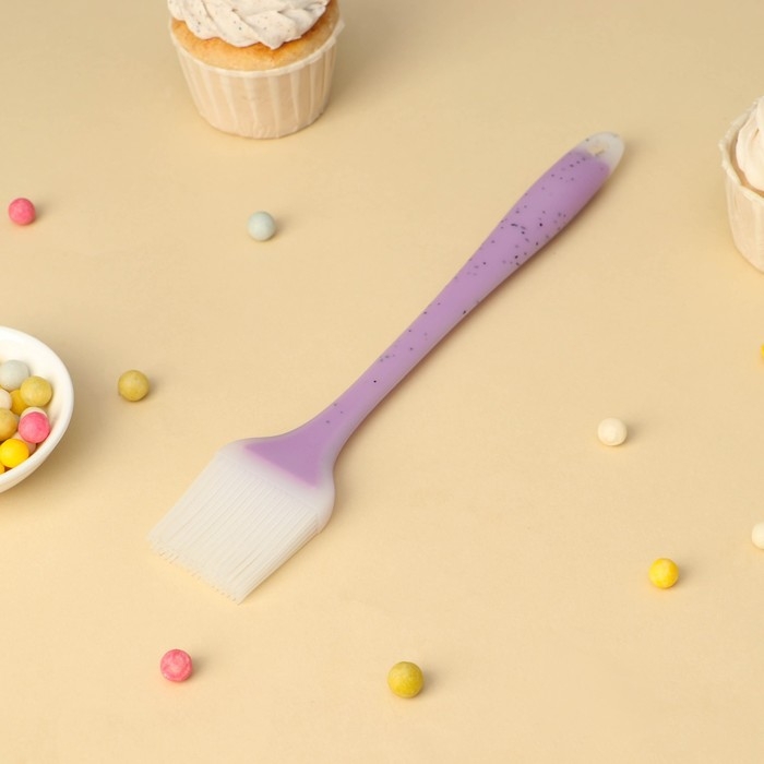 Кисть Доляна &laquo;Леонардо&raquo;, силикон, 25&times;4,4&times;1,5 см, цвет сиреневый