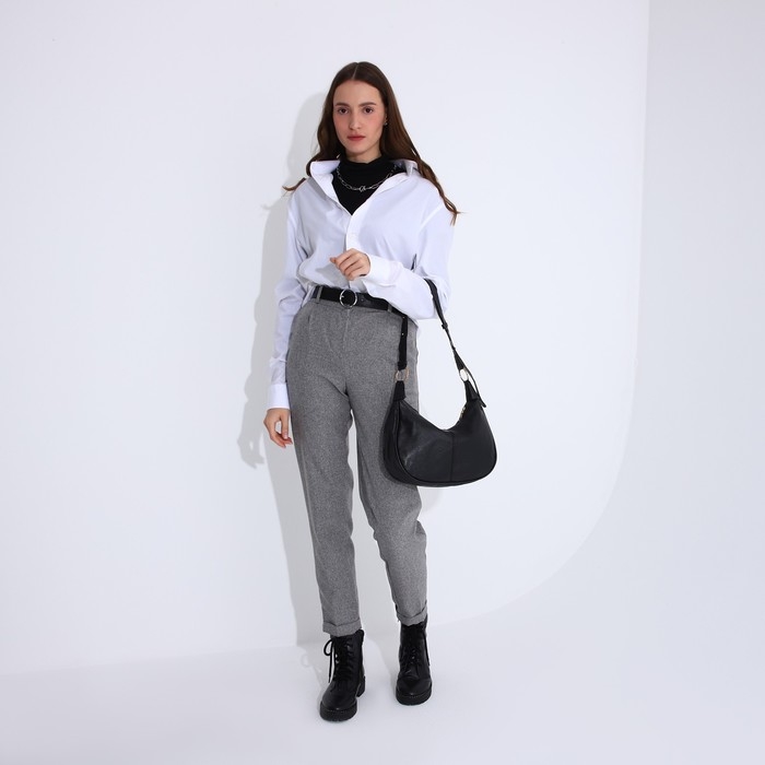 Сумка-багет на молнии, цвет черный