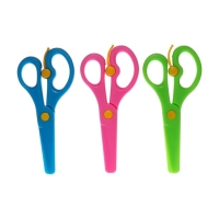 Ножницы детские 13 см, пластиковые, фиксатор, закруглённые концы, в картонной коробке, корпус МИКС