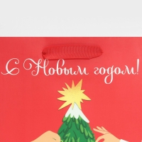 Пакет подарочный новогодний ламинированный &laquo;Шарики&raquo;, MS 18 х 23 х 10 см, Новый год