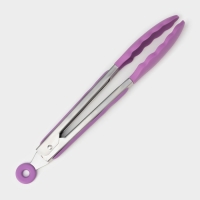 Щипцы кухонные Доляна «Лист», 25×3,5 см, цвет сиреневый Щипцы кухонные Доляна «Лист», 25×3,5 см, цвет сиреневый