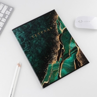 Тетрадь в клетку А4, 80 листов на скрепке, &laquo;1 сентября: Малахит&raquo;, обложка мелованный картон 215 гр белизна 96%