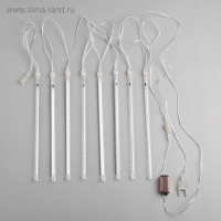 Гирлянда &laquo;Сосульки&raquo; 2.5 &times; 0.3 м, IP65, прозрачная нить, 192 LED, свечение зелёное с эффектом стекания, 12 В