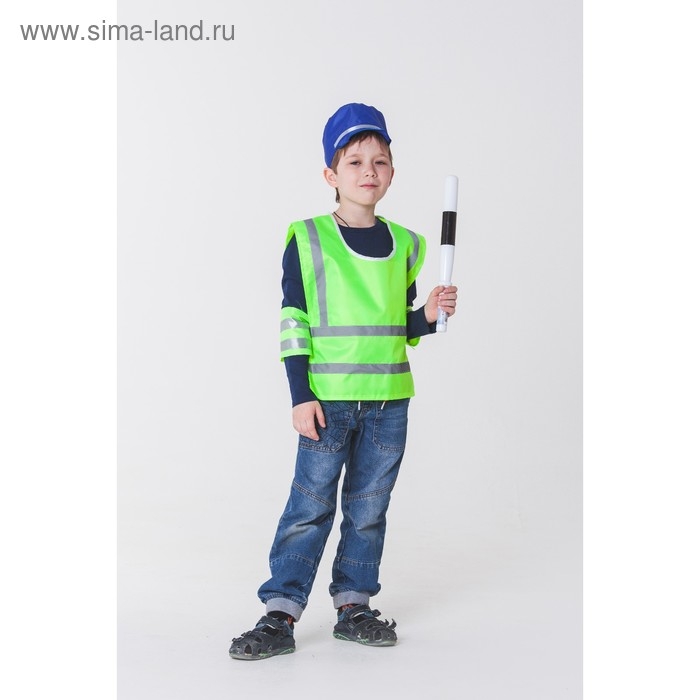 Карнавальный костюм &laquo;Инспектор ДПС&raquo;, с жезлом и крагами, р. 32&ndash;34, 5&ndash;10 лет