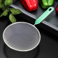 Сито для просеивания с ручкой Доляна &laquo;Хозяюшка&raquo;, d=16 см, цвет зелёный