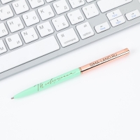 Подарочная ручка &laquo;Цвети от счастья&raquo;, металл, синяя паста, 1 мм