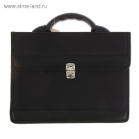 Портфель деловой 350 х 260 х 100 мм, текстильный, 2 отделения, "Приморск" чёрный, 1С111