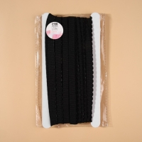 Резинка становая, с ажурным краем, 10 мм, 10 &plusmn; 0,5 м, цвет чёрный