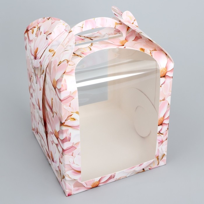 Коробка под торт, кондитерская упаковка, &laquo;Сакура&raquo;, 15 х 15 х 18 см