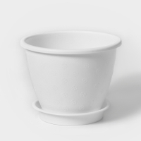 Горшок для цветов с поддоном &laquo;Цветочек&raquo;, 1,2 л, d=15 см, цвет белый