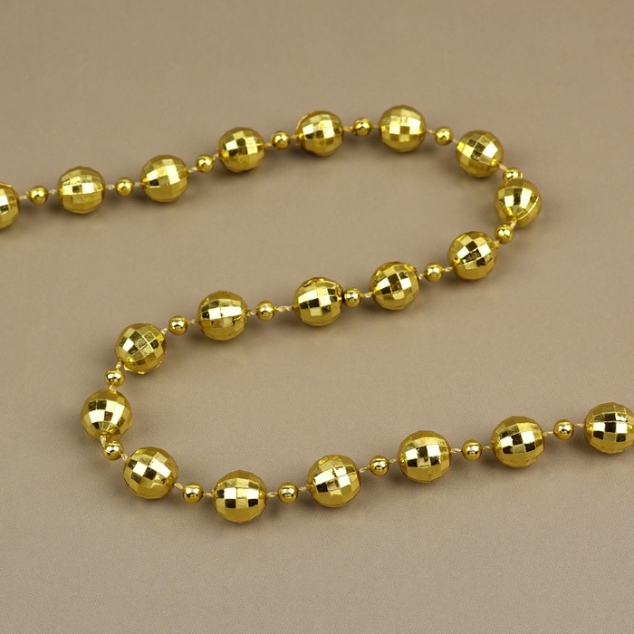 Бусы на нитях «Диско шар», 10/4 мм, 2 м, цвет золотой Бусы на нитях «Диско шар», 10/4 мм, 2 м, цвет золотой