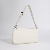 Сумка-багет на молнии, цвет белый