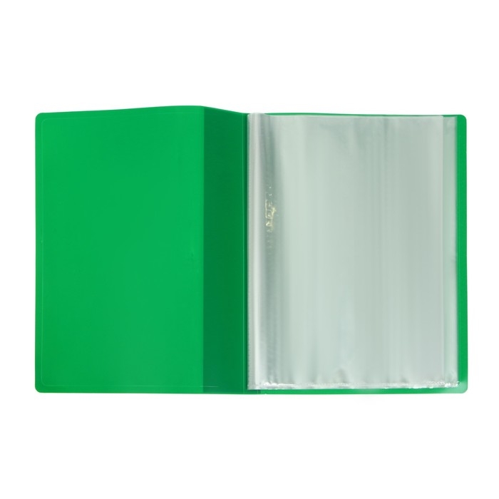 Папка с 20 вкладышами А4, 600 мкм, Calligrata, 15 мм, зелёная