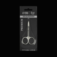 Ножницы маникюрные &laquo;Premium&raquo;, загнутые, узкие, 9 см, на блистере, цвет серебристый