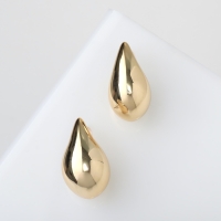 Серьги пластик &laquo;Капля&raquo; изогнутая мини, цвет золото