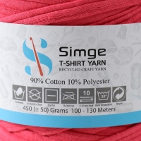 Трикотажная пряжа вторичная 90% хлопок,10% п/э, 100м/450&plusmn;50 гр (коралл) МИКС