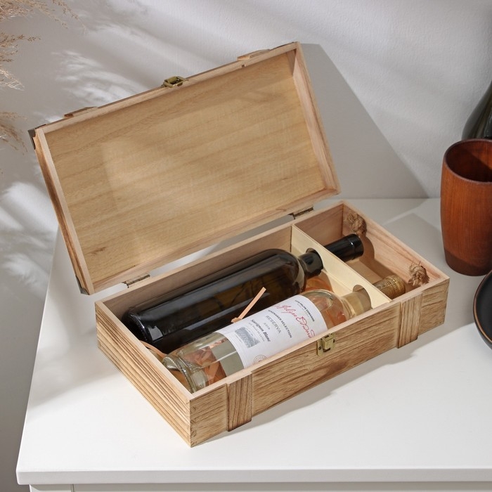 Ящик для хранения вина Доляна &laquo;Ливорно&raquo;, 35&times;20 см, на 2 бутылки