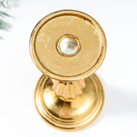 Подсвечник полистоун на 1 свечу "Колонна с воланами" золото 23х12х12 см