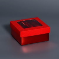 Коробка для 4 конфеты красный глиттер, 8,5 х 8,5 х 4 см. Кондитерская упаковка Коробка для 4 конфеты красный глиттер, 8,5 х 8,5 х 4 см. Кондитерская упаковка