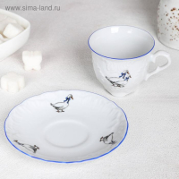 Кофейная пара &laquo;Рококо. Гуси&raquo;: чашка 100 мл, блюдце d=12,5 см