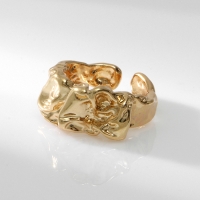 Кольцо металл &laquo;Тренд&raquo; мятое, цвет золото, безразмерное