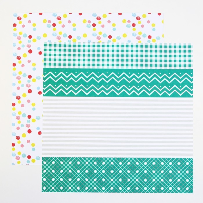 Набор бумаги для скрапбукинга &laquo;Яркая геометрия&raquo;, 12 листов, 30.5 х 30.5 см, 180 г/м&sup2;