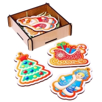 Модель из дерева &laquo;Подвески. Украшаем ёлочку&raquo; 5 подвесок в наборе