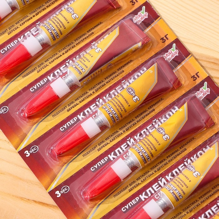 Суперклей &laquo;Клейкон&raquo;, секундный, 3 г, набор 12 шт.