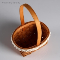 Корзина плетеная (секвойя), 16х11хН8/21,5 см, 1 шт., натуральный с окантовкой Корзина плетеная (секвойя), 16х11хН8/21,5 см, 1 шт., натуральный с окантовкой