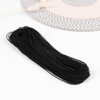 Резинка шляпная, 1,5 мм, 50 &plusmn; 1 м, цвет чёрный