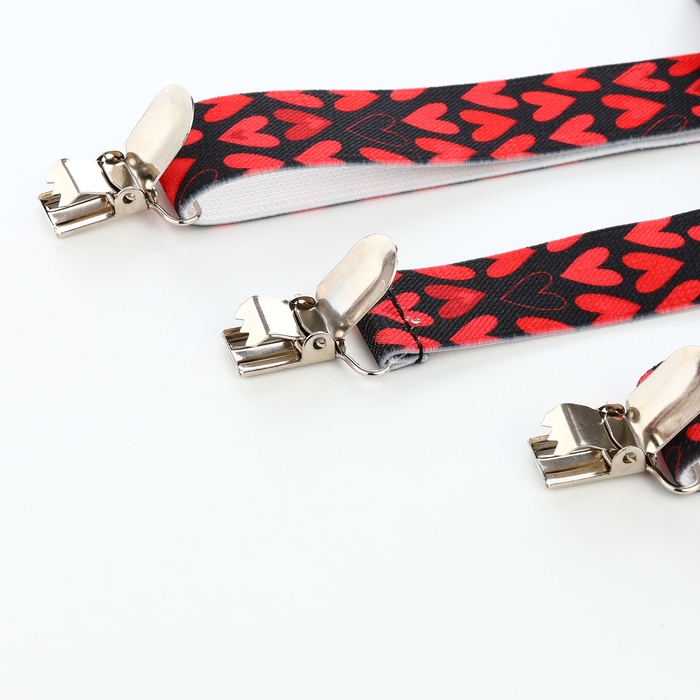 Подтяжки детские &laquo;Выбражулька&raquo;, ширина 2,5 см, цвет чёрный/красный