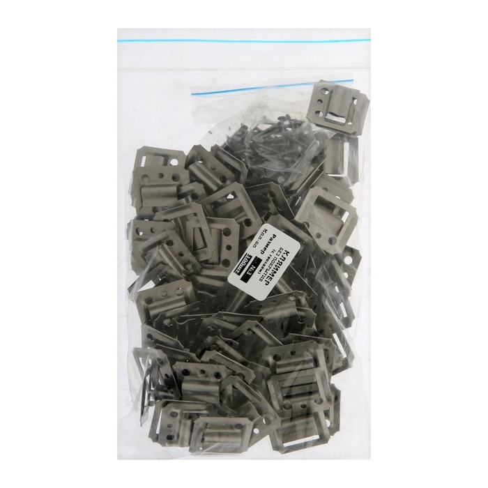 Кляймер ТУНДРА, №3, без покрытия, с гвоздями, 100 шт Кляймер ТУНДРА, №3, без покрытия, с гвоздями, 100 шт