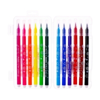 Набор акварельных маркеров 12 цветов с наконечником кистью в пластиковом пенале Набор акварельных маркеров 12 цветов с наконечником кистью в пластиковом пенале