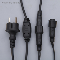 Гирлянда &laquo;Бахрома&raquo; 3 &times; 0.6 м, IP44, УМС, тёмная нить, 160 LED, свечение зелёное, мерцание белым, 220 В