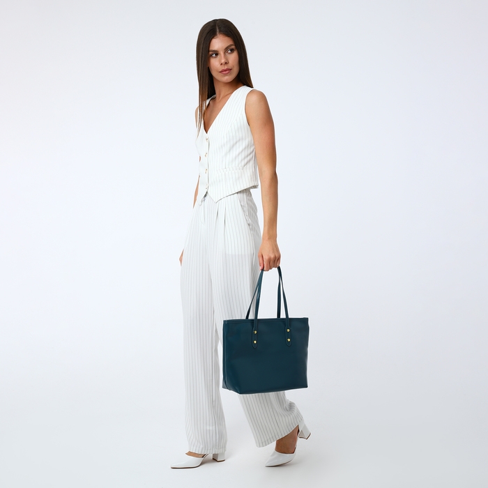 Сумка женская на молнии, цвет синий