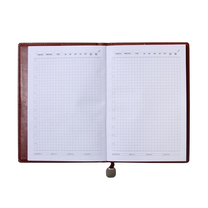 Ежедневник недатированный, обложка ПВХ, формат А5, 140 листов, клетка, с ручкой, подарочная коробка, МИКС