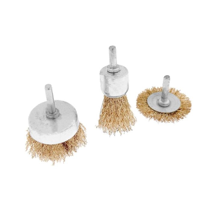 Набор щеток металлических для дрели ТУНДРА, плоская 50 мм, чашки 25-50 мм, 3 шт. Набор щеток металлических для дрели ТУНДРА, плоская 50 мм, чашки 25-50 мм, 3 шт.