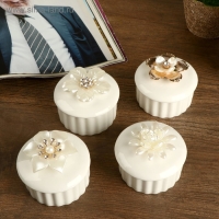 Шкатулка керамика "Золотой цветок" МИКС 6х7,3х7,3 см