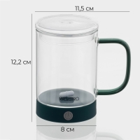 Кружка - мешалка стеклянная &laquo;Слот&raquo;, 400 мл, 11,5&times;8&times;12,2 см